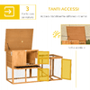 PawHut-Conigliera-a-2-Livelli-in-Abete-e-Acciaio-con-Casetta-Spazio-Aperto-e-Vassoio-141x49x86cm