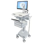 Ergotron StyleView Alluminio, Grigio, Bianco Pannello piatto Carrello multimediale