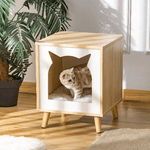 PawHut-Casetta-per-Gatti-2-in-1-e-Tavolino-Cuscino-Lavabile-e-Gambe-in-Legno-40x40x50cm