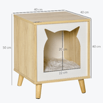 PawHut-Casetta-per-Gatti-2-in-1-e-Tavolino-Cuscino-Lavabile-e-Gambe-in-Legno-40x40x50cm