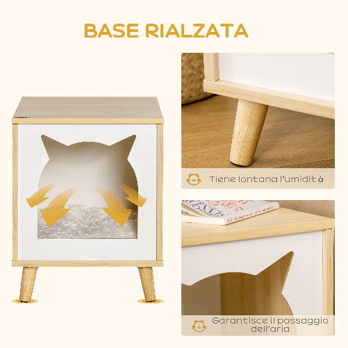 PawHut-Casetta-per-Gatti-2-in-1-e-Tavolino-Cuscino-Lavabile-e-Gambe-in-Legno-40x40x50cm