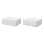 HOMCOM Set 2 Comodini Sospesi in Legno, Design Moderno, 40x30x15cm - Bianco