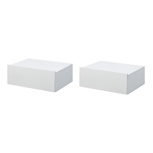 HOMCOM-Set-2-Comodini-Sospesi-in-Legno-Design-Moderno-40x30x15cm---Bianco