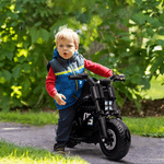 HOMCOM-Moto-Elettrica-per-Bambini-3-5-Anni-in-PP-e-Metallo-con-Rotelle-Clacson-e-Musica-86x44x58-cm-Nera