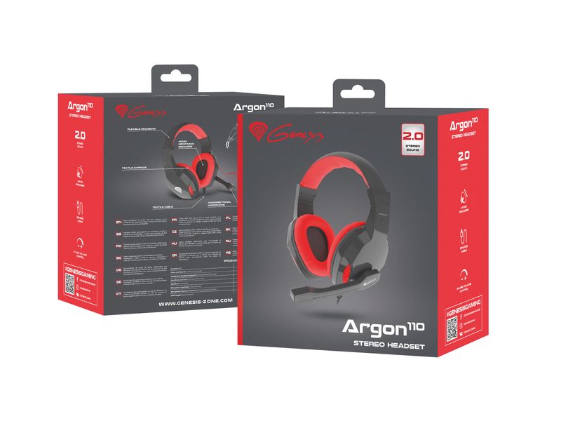 Auricolari-con-Microfono-Genesis-NSG-1437-Nero-Rosso-Nero