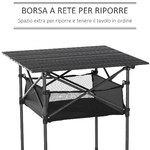 Outsunny-Tavolo-da-Campeggio-Picnic-Pieghevole-Salvaspazio-e-Arrotolabile-con-Borsa-da-Viaggio-Nero-70x70x69cm