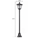 Outsunny-Lampione-LED-da-Esterno-ad-Energia-Solare-Lampada-da-Giardino-Lampada-da-Terra-Impermeabile-IP44-18×18×160cm-Nero