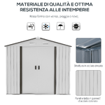 Outsunny-Casetta-Porta-Utensili-in-Acciaio-Capanno-da-Giardino-con-Porte-Scorrevoli-213x130x185-cm-Bianco