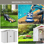 Outsunny-Casetta-Porta-Utensili-in-Acciaio-Capanno-da-Giardino-con-Porte-Scorrevoli-213x130x185-cm-Bianco