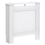 HOMCOM Copritermosifone in Legno a Griglia Bianco, 78x82x19cm