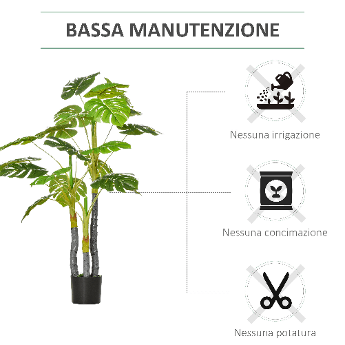 HOMCOM-Monstera-Pianta-Artificiale-per-Interno-ed-Esterno-Pianta-Finta-Realistica-con-20-Foglie-120cm