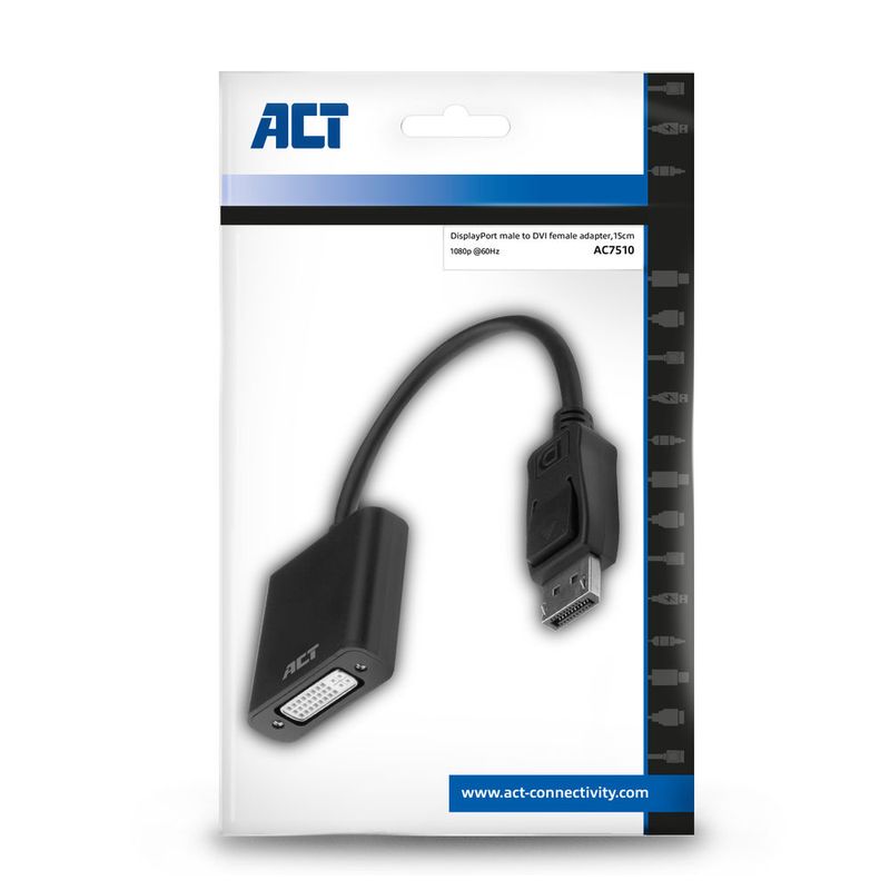 Cavo-adattatore-video-ACT-AC7510-015-m-DisplayPort-DVI-D-Nero