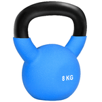 HOMCOM Kettlebell 8 kg per Allenamento Bicipiti e Spalle in Metallo e Neoprene, 18x11x20cm, Blu