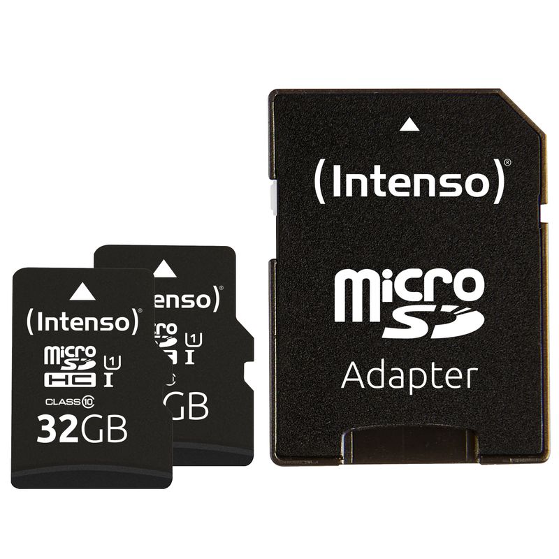 Intenso-Doppelpack-microSDHC-32GB-UHS-I-Premium-inkl.-SD-Adapter---High-Capacity-SD-MicroSDHC-Classe-10--2-x-32GB-Intens