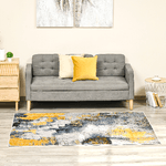 HOMCOM-Tappeto-Moderno-Pelo-Corto-in-Poliestere-per-Interni-200x140cm-Grigio-Giallo-Bianco