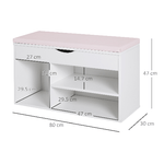 HOMCOM-Scarpiera-Panca-con-Sedile-Imbottito-Ribaltabile-da-Ingresso-Legno-80x30x47cm-Bianco