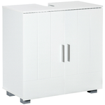 kleankin Mobile Sotto Lavabo Bagno a U con 2 Ante e Ripiano Interno Regolabile, 60x30x60cm