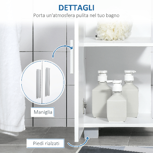 kleankin-Mobile-Sotto-Lavabo-Bagno-a-U-con-2-Ante-e-Ripiano-Interno-Regolabile-60x30x60cm