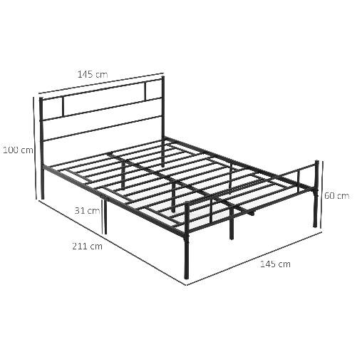 HOMCOM-Struttura-Letto-Una-Piazza-e-Mezza-in-Acciaio-140x200cm-con-Doghe-Testiera-e-Pediera