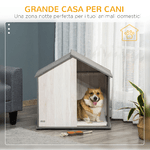 PawHut-Cuccia-per-Cani-a-Casetta-in-Legno-per-Animali-Fino-a-15kg-Grigio-e-Bianco