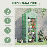 Outsunny-Serra-per-Piante-Verticale-con-Scaffale-a-4-Ripiani-in-Acciaio-e-PE-Verde-Scuro-70x50x160cm