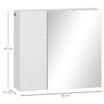 kleankin-Armadio-a-Specchio-da-Bagno-in-Truciolato-e-Vetro-con-4-Ripiani-Regolabili-e-Design-a-Muro-48x15x45-cm-Bianco