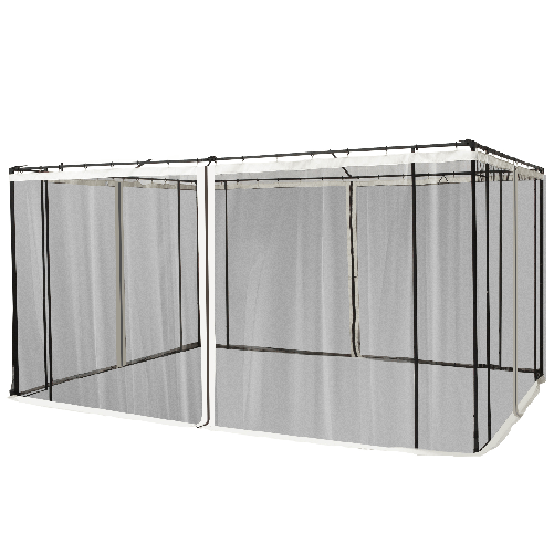 Outsunny-Zanzariera-per-Gazebo-3x4m-con-Cerniere-e-Anelli-Pannelli-da-352x207cm---Nero-Beige