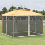 Outsunny-Zanzariera-per-Gazebo-3x4m-con-Cerniere-e-Anelli-Pannelli-da-352x207cm---Nero-Beige