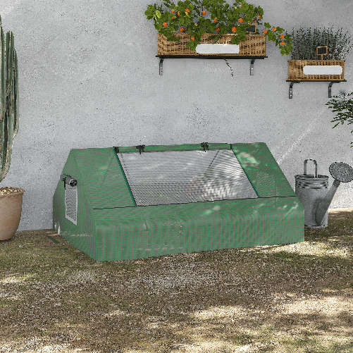 Outsunny-Serra-da-Giardino-in-Acciaio-con-Rivestimento-in-PE-Porte-Avvolgibili-e-Finestre-180x140x80cm-Verde