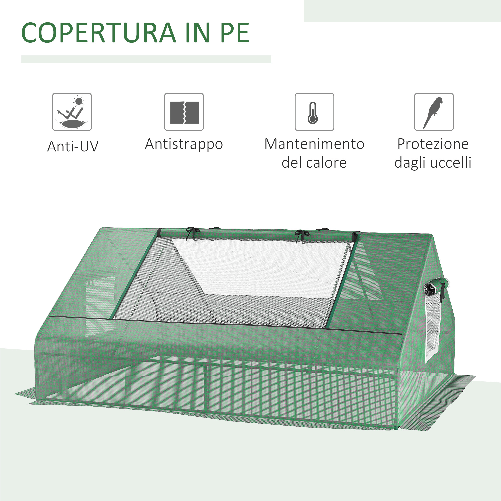 Outsunny-Serra-da-Giardino-in-Acciaio-con-Rivestimento-in-PE-Porte-Avvolgibili-e-Finestre-180x140x80cm-Verde