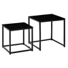 HOMCOM-Set-2-Tavolini-da-Salotto-Moderni-in-Acciaio-e-Vetro-Temperato---Nero