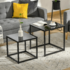 HOMCOM-Set-2-Tavolini-da-Salotto-Moderni-in-Acciaio-e-Vetro-Temperato---Nero