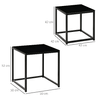HOMCOM-Set-2-Tavolini-da-Salotto-Moderni-in-Acciaio-e-Vetro-Temperato---Nero