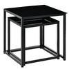 HOMCOM-Set-2-Tavolini-da-Salotto-Moderni-in-Acciaio-e-Vetro-Temperato---Nero