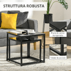 HOMCOM-Set-2-Tavolini-da-Salotto-Moderni-in-Acciaio-e-Vetro-Temperato---Nero