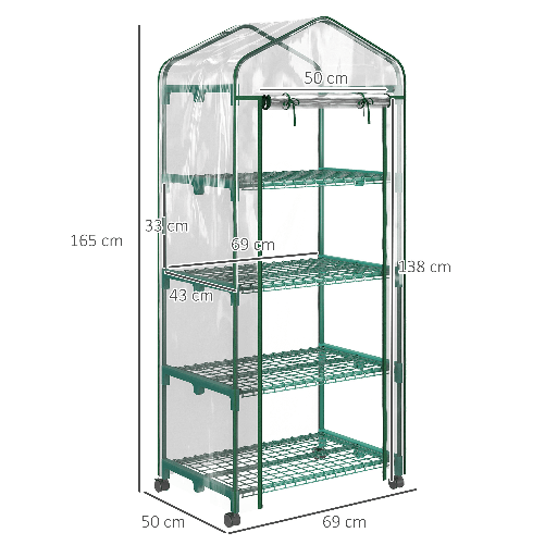 Outsunny-Serra-per-Piante-Verticale-con-Scaffale-a-4-Ripiani-in-Acciaio-e-PVC-Bianco-69x50x165cm