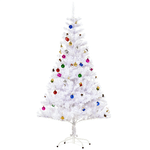 HOMCOM-Albero-di-Natale-150-cm-con-680-Rami-Addobbato-Bianco