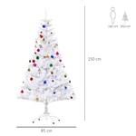 HOMCOM-Albero-di-Natale-150-cm-con-680-Rami-Addobbato-Bianco