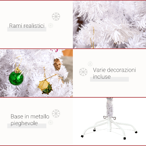 HOMCOM-Albero-di-Natale-150-cm-con-680-Rami-Addobbato-Bianco