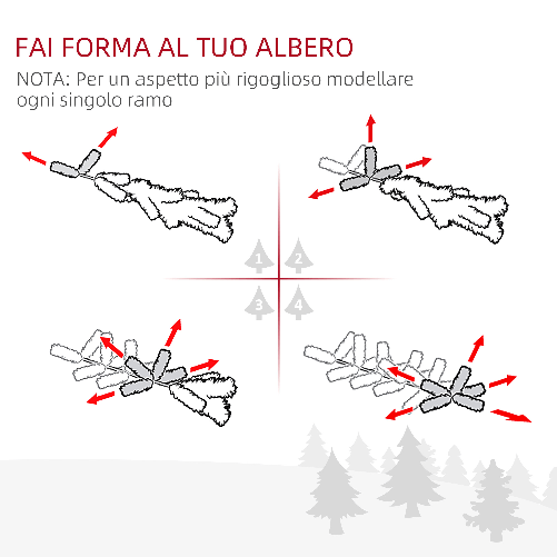 HOMCOM-Albero-di-Natale-Artificiale-da-180cm-con-Base-Pieghevole-e-Rimovibile