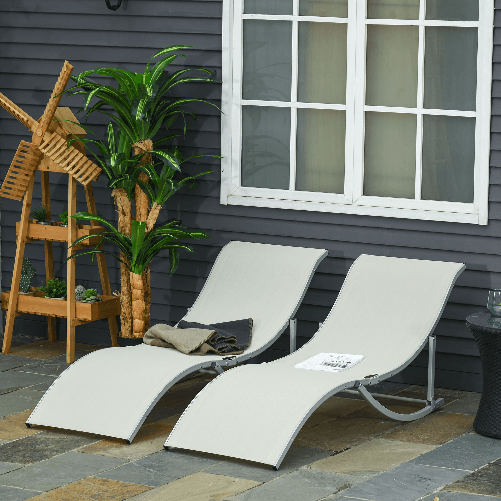 Outsunny-Set-2-Sdraio-da-Giardino-Pieghevoli-Lettino-Prendisole-in-Alluminio-e-Textilene-61x165x63-cm
