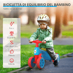 HOMCOM-Bicicletta-Senza-Pedali-per-Bambini-da-18-a-36-Mesi-Rosso-Blu-Giallo