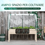 Outsunny-Letto-per-Orto-in-Cassetta-con-Serra-da-Giardino-Portapiante-da-Esterno-in-Legno-e-PE-per-Fiori-e-Verdure