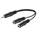 Goobay Wentronic Goobay 3,5mm-Klinke-Adapterkabel, Schwarz, 0.2 m - Klinke 3,5 mm-Stecker (3-Pin, Stereo) > 2x Klinke 3