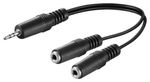 Wentronic-Goobay-35mm-Klinke-Adapterkabel-Schwarz-0.2-m---Klinke-35-mm-Stecker--3-Pin-Stereo-->-2x-Klinke-35-mm-Bu