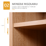 HOMCOM-Mobiletto-Multiuso-con-2-Ante-Ripiani-Regolabili-Bianco-e-Legno-Chiaro