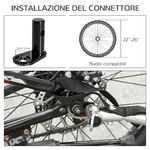 HOMCOM-Rimorchio-Bici-Bambini-con-2-Posti-2-Cinture-di-Sicurezza-Telaio-in-Acciaio-e-Copertura-in-Tessuto-Oxford-Arancione