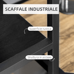 HOMCOM-Mobile-Libreria-a-7-Livelli-in-Truciolato-e-Acciaio-per-Soggiorno-Camera-da-Letto-e-Ufficio-83x34x180-cm-Nero