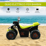 HOMCOM-Quad-elettrico-per-Bambini-con-4-Ruote-Certificato-CE-EN71-1-2-3-EMC-EN62115-Giallo-e-Nero