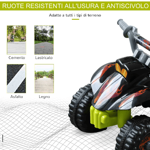 HOMCOM-Quad-elettrico-per-Bambini-con-4-Ruote-Certificato-CE-EN71-1-2-3-EMC-EN62115-Giallo-e-Nero